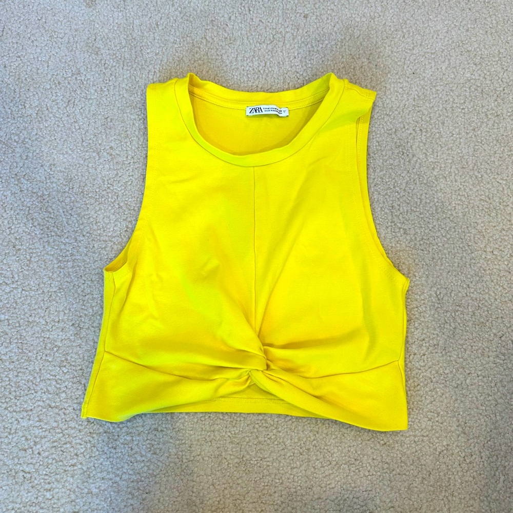 Yellow Crop Top with twist size M